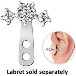 SURGICAL STEEL GRADE 316L JEWELED TRAGUS WRAP