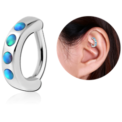 SURGICAL STEEL GRADE 316L SYNTHETIC OPAL ROOK CLICKER