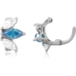 SURGICAL STEEL GRADE 316L JEWELED ROOK CLICKER