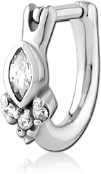 SURGICAL STEEL GRADE 316L JEWELED TRAGUS CLICKER