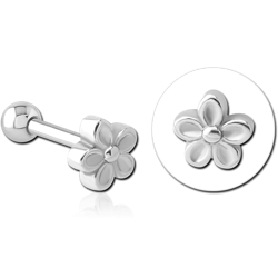 STERILE SURGICAL STEEL GRADE 316L TRAGUS MICRO BARBELL - FLOWER
