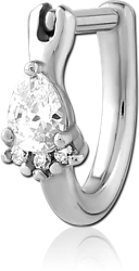 STERILE SURGICAL STEEL GRADE 316L JEWELED TRAGUS CLICKER