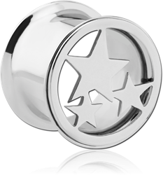 SURGICAL STEEL GRADE 316L STARS DOUBLE FLARED TUNNEL