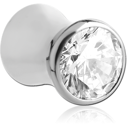 SURGICAL STEEL GRADE 316L JEWELED DOUBLE FLARED PLUG