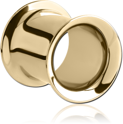 STAINLESS STEEL GRADE 304 PVD 18K GOLD COATED DOUBLE FLARED TUNNEL