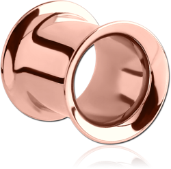 ROSE GOLD PVD COATED SURGICAL STEEL GRADE 316L DOUBLE FLARED TUNNEL