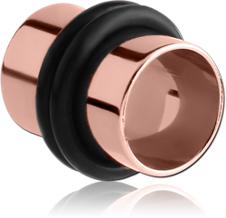 ROSE GOLD PVD COATED SURGICAL STEEL GRADE 316L FLESH TUNNEL